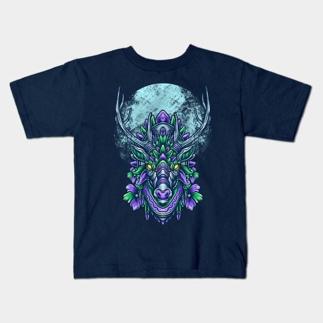 Mystical deer Kids T-Shirt by vhiente